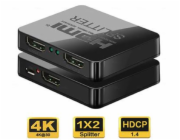 PREMIUMCORD HDMI splitter 1-2 porty, s napájením z USB, 4K, FULL HD, 3D