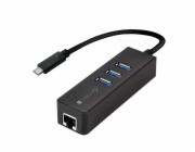 TECHLY 105810 Techly USB-C 3.1 to Gigabit Ethernet RJ45 network adapter w/ 3 port USB 3.0 hub