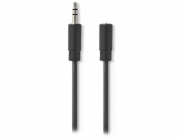 Nedis CAGB22050BK10 Nedis CAGB22050BK10 - Stereofonní Audio Kabel | 3,5mm Zástrčka - 3,5mm Zásuvka | 1 m | Černá barva