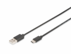 Digitus Připojovací kabel USB C na A  1,0 m, 3A, 480 MB, ...