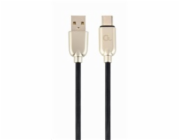 GEMBIRD Kabel USB 2.0 AM na Type-C kabel (AM/CM), 1m, pogumovaný, černý, blister, PREMIUM QUALITY