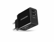 AXAGON ACU-DS16, SMART nabíječka do sítě 16W, 2x USB-A port, 5V/2.2A + 5V/1A