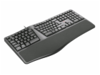 C-TECH Klávesnice KB-113E USB, ERGO,  černá, CZ/SK