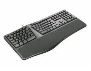 C-TECH Klávesnice KB-113E USB, ERGO,  černá, CZ/SK