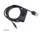 AKASA kabel USB-A 2.0 na USB-C, napájecí kabel se switche...