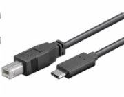 PremiumCord Kabel USB 3.1 konektor C/male - USB 2.0 konektor B/male, 1m