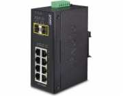 Planet IGS-1020TF, Switch, průmyslový, 8x 10/100/1000T, 2x 100/1000X SFP, -40~+75°C