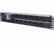 Intellinet napájecí lišta PDU 2U pro rack 19" černá 15x Schuko 3m (714051)