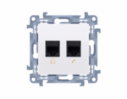 KONTAKTY SIMON Double RJ11 White Telefon Socket (CT2.01/11)