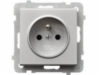 Ospel Single Socket Sonata Silver Mat Z/U 16A IP20 s PRZE...