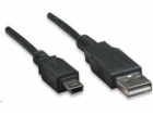 Manhattan USB-A - miniUSB kabel 1,8 m černý (333375)