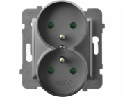 Ospel Aria Double Socket Z/U s proudovou stopou výňatky šedá rohož GP-2UZP/M/70