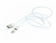 Gembird CC-USB2-AMUCMM-1M USB-A 2.0 (M) / USB-C (M), 1m, stříbrný Gembird kábel USB-C (CM) na USB 2.0 (AM), magnetický konektor, 1 m, strieborný