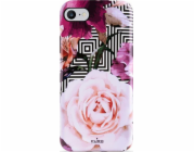 Puro Puro Glam Geo Flowers - Pouzdro Iphone 8 / 7 / 6s / 6 (růžové pivoňky)