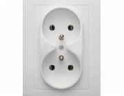 Hager Polo Double Socket s/U 16A IP20 WHITE - 5361838989