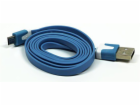 Neutrální USB-A - microUSB USB kabel 1 m Modrý