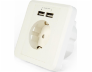 GEMBIRD EG-ACU2A2-01 Energenie AC wall socket with 2 port USB charger German socket