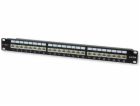 Patch panel 24 STP Cat. 6/6a, czarny