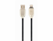 Gembird kábel nabíjací Lightning 8-pin (M) na USB 2.0 (M), prémiový, gumovo - opletený, 2 m, čierny