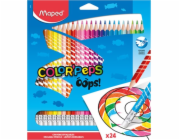 Trojúhelníkové pastelky Maped Colorpeps Oops s gumou, 24 barev