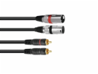 Kabel XC2-60 2x RCA - 2x XLR samec, 6 m