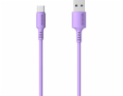 USB TYPE-C 3A CABLE VIOLET SOMOSTEL 3100mAh QUICK CHARGER 1.2M POWERLINE USB-C SMS-BP06 MACARON - 10000+ BENDING STRENGTH