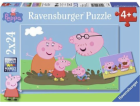 Puzzle 2x24 dílků Peppa Pig Zábava v blátě