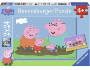 Puzzle 2x24 dílků Peppa Pig Zábava v blátě