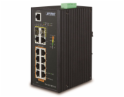 Planet IGS-4215-8P2T2S průmyslový L2 switch, 8x1Gb, 2x1Gb SFP, 8x PoE 802.3at 240W, 48~54VDC, -40~75°C,  IP30