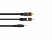 OMNITRONIC Adaptérový kabel 3,5 Jack/2xRCA 1m bk