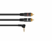 Kabel SKCW-5 Jack 3,5 stereo rohový - 2x RCA, 0,5m