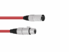 Kabel mikrofonní XLR-XLR 3pin, délka 5m, červený