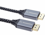 PremiumCord DisplayPort 1.4 přípojný kabel, kovové a zlacené konektory, 0,5m