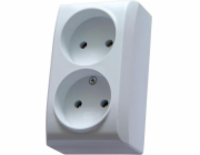 Ospel BIS Socket s dvojitým namontovaným IP20 White (GN-2B/00)