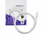 USB kabel qoltec 2.0 typu C muži Samec typu USB 2.0 typu C 1,4 m Bílý