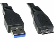 LAMA PLUS USB-A - microUSB USB kabel 2 m Černý