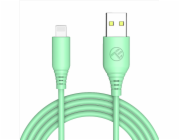 Tellur Silicone USB to Lightning cable 3A, 1m, green