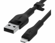 BoostCharge USB-A to Lightning kabel silikonový 3m, černý