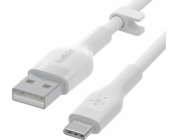 BoostCharge USB-A na USB-C kabel silikonový 2 m, bílý