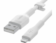 BoostCharge USB-A to Lightning kabel silikonový 3m, bílý