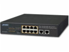 Planet GSD-1008HP, PoE switch 8x PoE 802.3at 120W+ 2x 100...