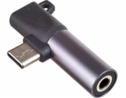 Akyga AK-AD-62 USB adaptér USB-C - Jack 3,5 mm + USB-C černý (AK-AD-62)