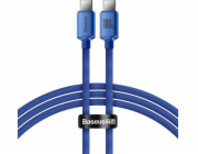 Baseus CAJY000603 Crystal Shine Series Datový Kabel USB-C - USB-C 100W 1,2m Blue