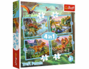 Puzzle 4v1 Jedineční dinosauři