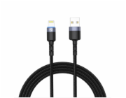 Tellur Data cable USB to Lightning LED, Nylon Braided, 1.2m black