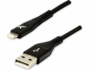 USB kabel Logo USB-A - Lightning 1 m černý