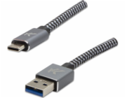 Logo kabelu USB USB-A - USB-C 2 m šedý