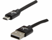 Kabel USB Logo USB-A - microUSB 1 m Czarny