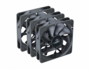 AKASA ventilátor Viper, Black Fan 12cm, 120x120x25mm, HDB, 4 pin PWM, 3ks v balení