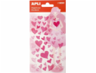 Apli Stickers APLI Hearts, třpytivé, růžové